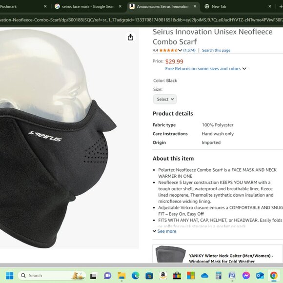 Seirus Innovation Motorcycle Riding Face Mask - Picture 8 of 8